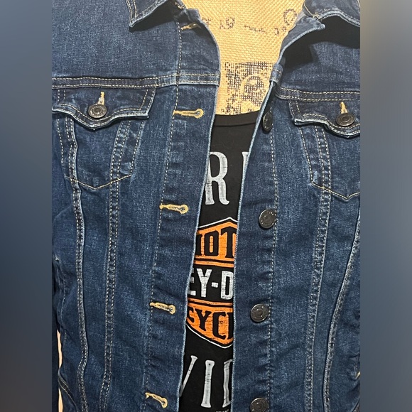 Old Navy Jean Jacket Size L Button Sides Western - Picture 3 of 13